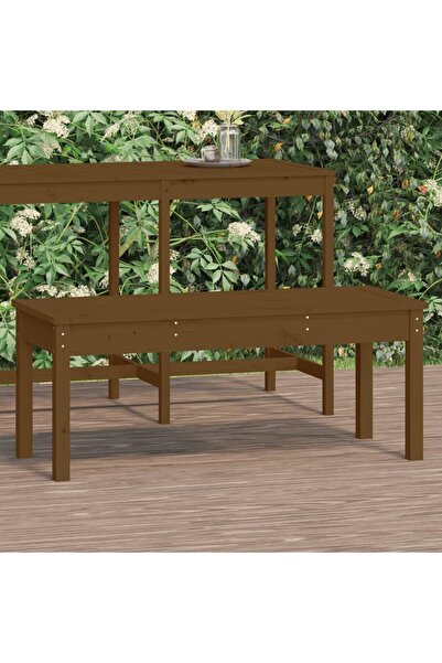 Concept Παγκάκι κήπου, μελί καφέ, 109x44x45 εκ., μασίφ ξύλο πεύκου