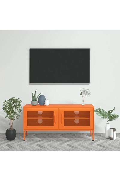 Concept Comodă TV, portocaliu, 105x35x50 cm, oțel