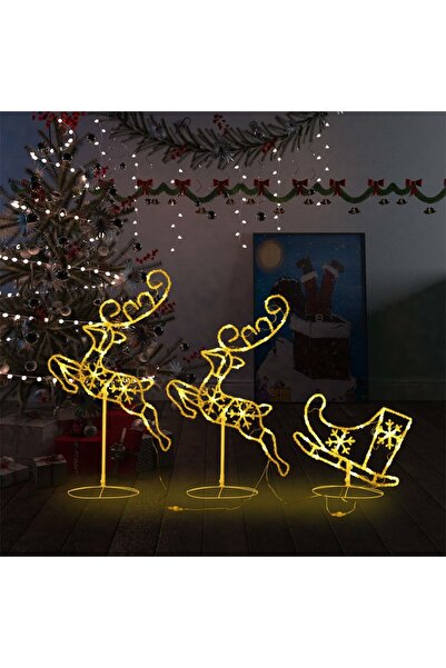 Concept Έλκηθρο με τάρανδους και χριστουγεννιάτικα έλκηθρα, ζεστό λευκό, 260x...