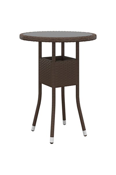 Concept Τραπέζι κήπου, καφέ, Ø60x75 cm, σκληρυμένο γυαλί/πολυεστέρας