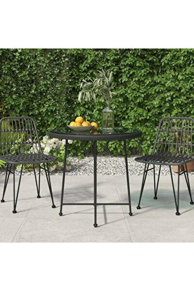 Concept Τραπέζι κουζίνας, Ø80 cm, σκληρυμένο γυαλί και ατσάλι