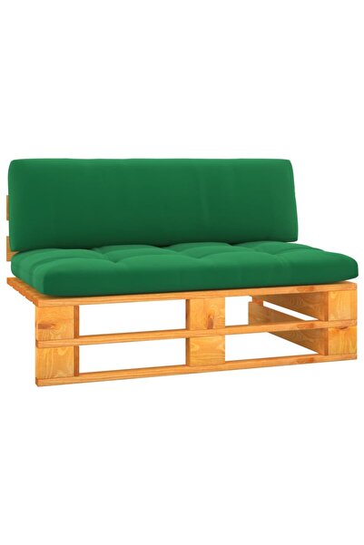 Concept Μεσαίος καναπές κήπου από παλέτες σε μελί χρώμα, επεξεργασμένο ξύλο π...