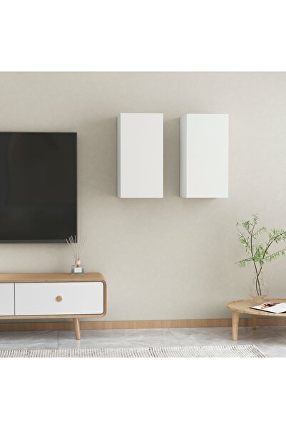 Concept Comode TV, 2 buc., alb, 30,5x30x60 cm, PAL