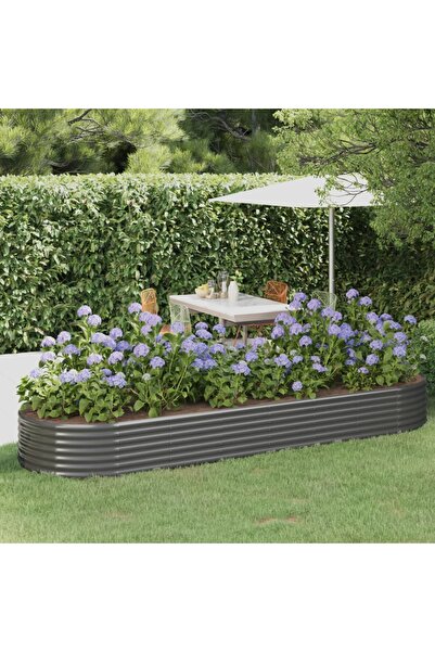 Concept Γκρι γλάστρα κήπου 322x100x36 cm, ηλεκτροστατικά βαμμένη, από ατσάλι