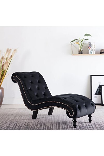 Concept Șezlong, negru, catifea