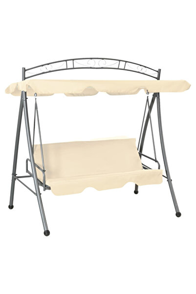 Concept Balansoar de exterior extensibil cu copertină, alb nisipiu