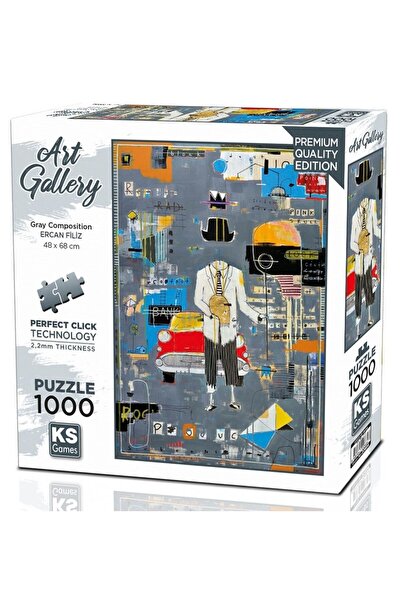 Ks Games لغز تركيبي تجريدي - إركان فيليز - 1000 قطعة - مزيج ألوان رمادي - 20684