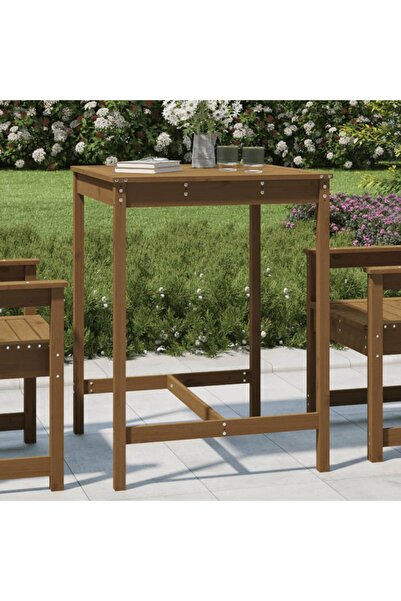 Concept Τραπέζι κήπου, μελί καφέ, 82,5x82,5x110 εκ., μασίφ ξύλο πεύκου