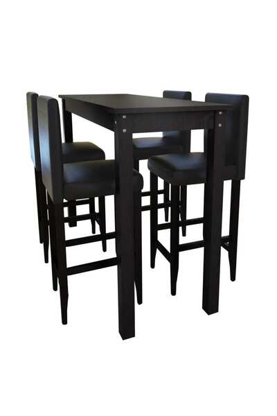 Concept Masă de bar cu 4 scaune de bar negre