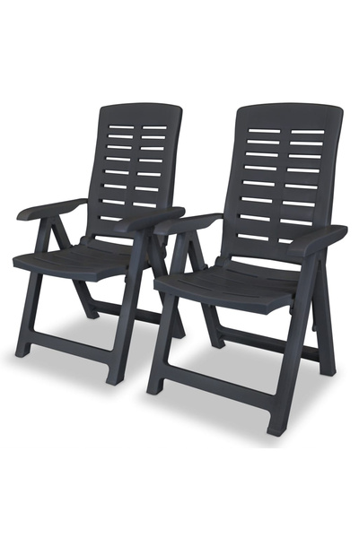 Concept Scaune de grădină rabatabile, 2 buc., antracit, plastic