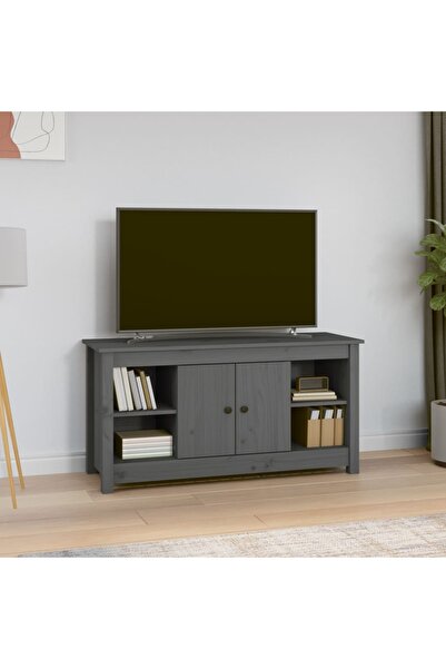 Concept Comodă TV, gri, 103x36,5x52 cm, lemn masiv de pin