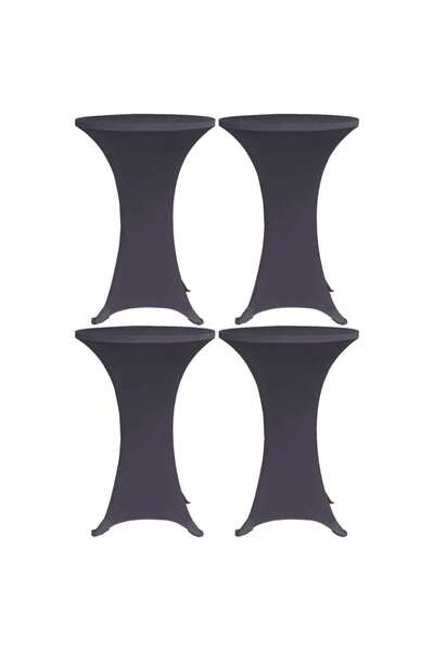 Concept Ελαστικό τραπεζομάντιλο, 4 τεμ., ανθρακί, 70 cm