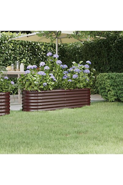 Concept Jardinieră grădină maro 152x40x36 cm oțel vopsit electrostatic