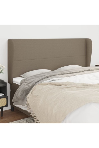 Concept Tăblie de pat cu aripioare gri taupe 183x23x118/128 cm textil