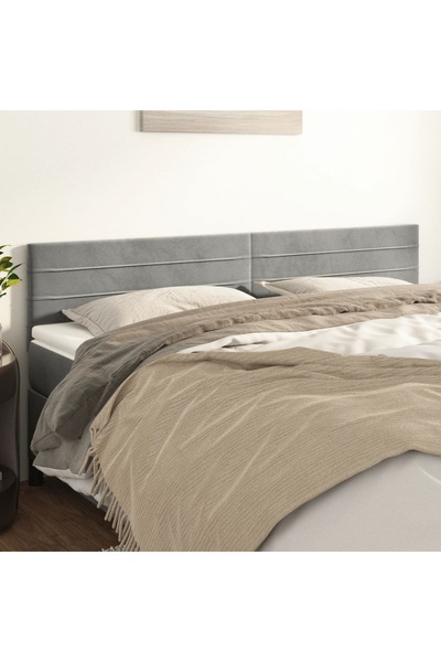 Concept Tăblii de pat, 2 buc, gri deschis, 100x5x78/88 cm, catifea