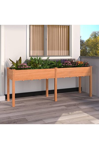 Concept Γλάστρα με Με φόδρα, καφέ, 203x53x76 cm, από μασίφ ξύλο ελάτης