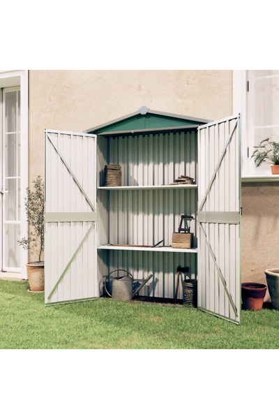 Concept Magazie de grădină, verde,107,5x46x183 cm, oțel zincat
