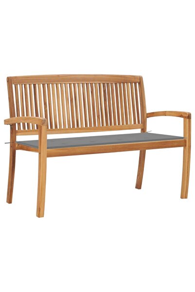 Concept Στοιβαζόμενο παγκάκι κήπου με Μαξιλάρι, 128,5 cm, από μασίφ ξύλο τικ