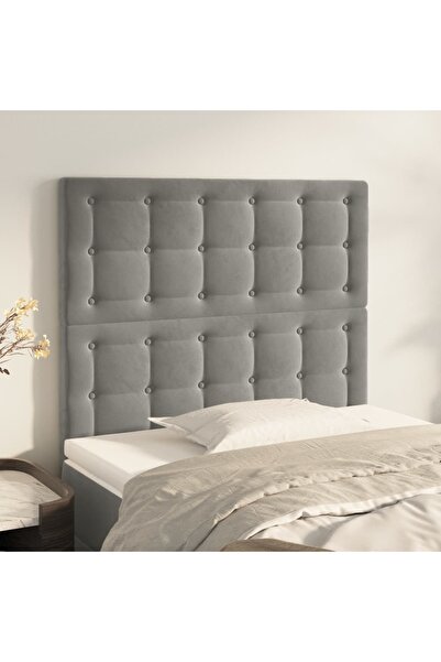 Concept Tăblii de pat, 2 buc, gri deschis, 100x5x78/88 cm, catifea