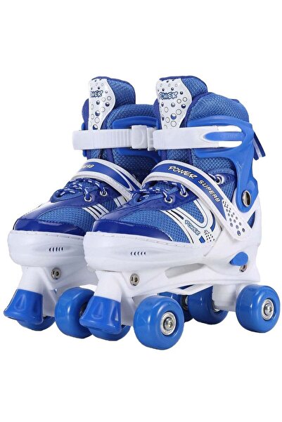 Toybox أحذية تزلج بأربع عجلات للأطفال للجنسين، مقاس متوسط ​​35-38 - أزرق