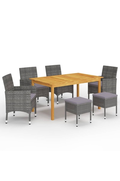 Concept Σετ επίπλων κήπου, 7 τεμάχια, γκρι