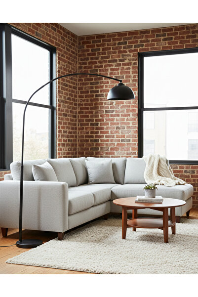 avizade NUVİA Siyah Kavisli Lambader - Modern Salon Köşe Aydınlatması-Minimal...