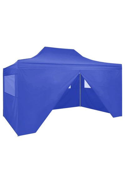 Concept Cort de petrecere pliabil cu 4 pereți, albastru, 3 x 4 m, oțel
