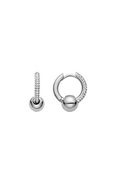 Luxenter KIGEN 925 Silver Earrings with Stone-Embellished , rhodium-plated, d...