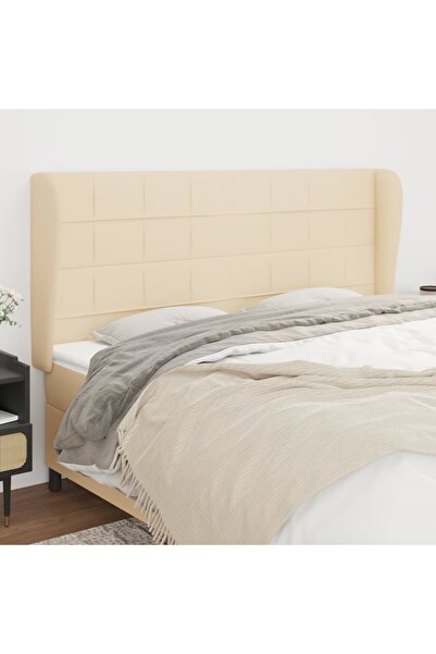 Concept Κεφαλάρι κρεβατιού με φτερά, κρεμ, 163x23x118/128 cm, ύφασμα