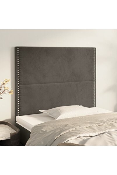 Concept Tăblii de pat, 2 buc, gri închis, 100x5x78/88 cm, catifea