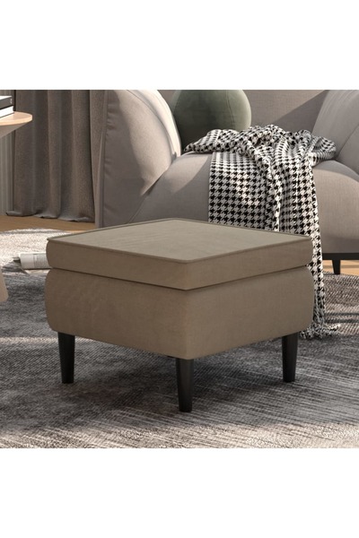 Concept Καρέκλα με ξύλινα πόδια, ανοιχτό γκρι, Βελούδο