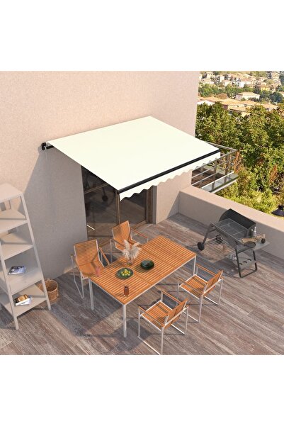 Concept Copertină retractabilă manual, crem, 350x250 cm