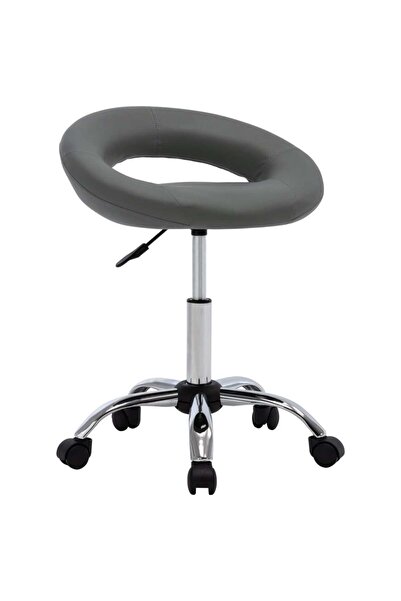 Concept Scaun de bucătărie pivotant, gri, piele ecologică