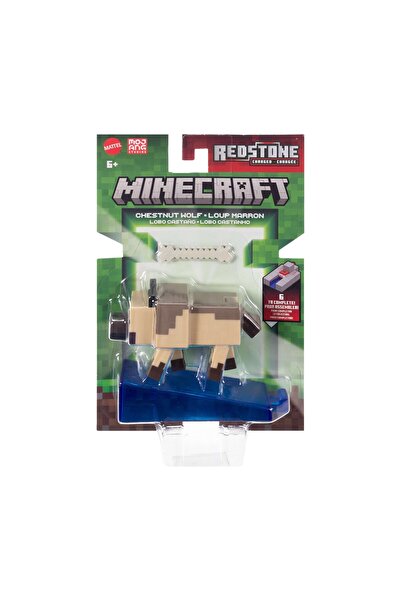 mattel Minecraft Redstone Charged - Καστανός Λύκος 8εκ. (JJR90)