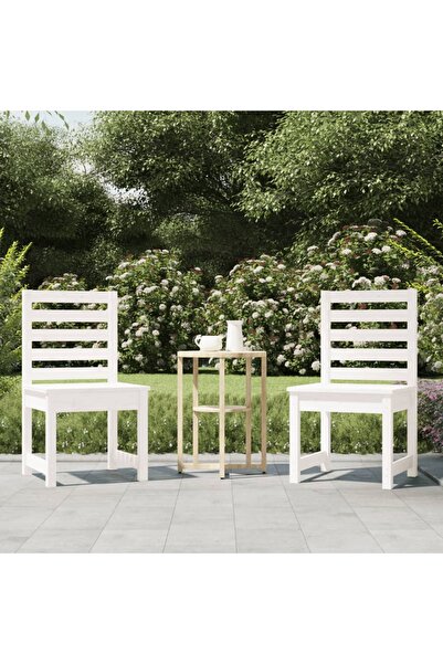 Concept Καρέκλες κήπου, 2 τεμ., λευκές, 40,5x48x91,5 cm, μασίφ ξύλο πεύκου