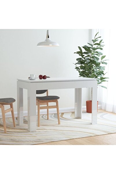 Concept Τραπέζι κουζίνας, γυαλιστερό λευκό, 120 x 60 x 76 cm, μοριοσανίδα