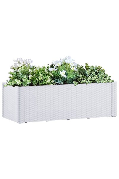 Concept Strat înălțat grădină cu sistem auto-udare, alb, 100x43x33 cm