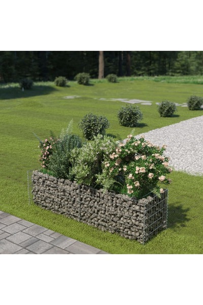 Concept Strat înălțat gabion, 180 x 50 x 50 cm, oțel galvanizat