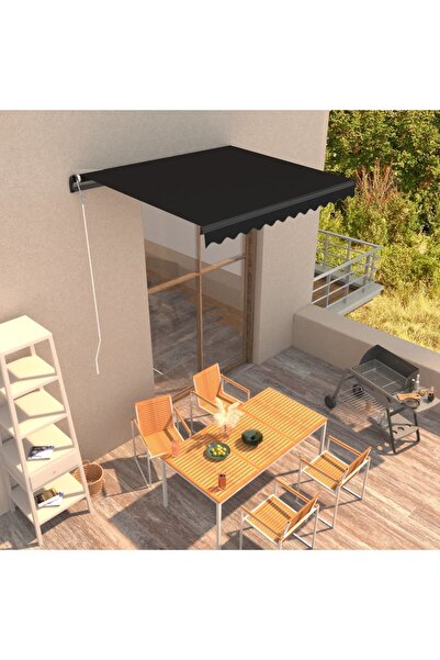 Concept Τέντα χειροκίνητα αναδιπλούμενη, ανθρακί, 300 x 250 εκ.