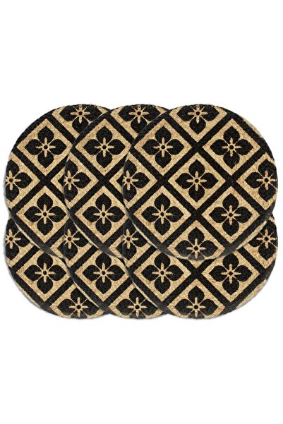 Concept Naproane, 6 buc., negru, 38 cm, iută, rotund