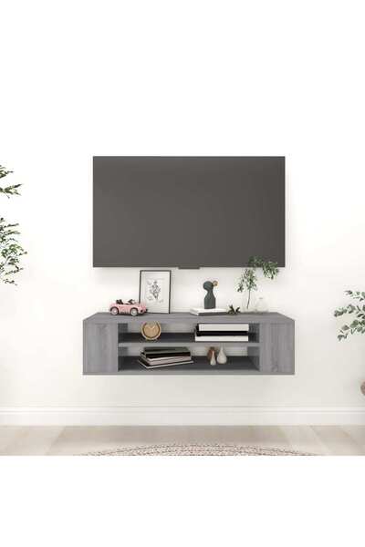 Concept Dulap TV suspendat, gri sonoma, 100x30x26,5 cm, lemn prelucrat