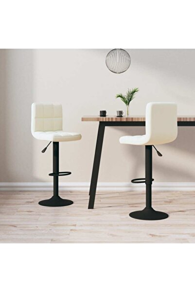 Concept Σκαμπό μπαρ, 2 τεμ., κρεμ, Βελούδο