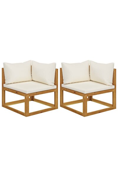 Concept Γωνιακοί καναπέδες με μαξιλάρια, 2 τεμ., κρεμ λευκό