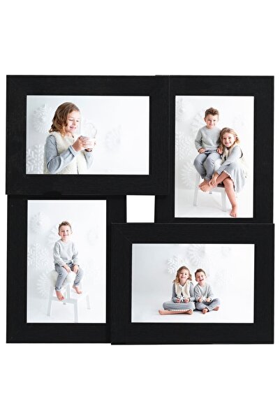 Concept Κορνίζα κολάζ φωτογραφιών για 4x (13x18 cm) φωτογραφίες, μαύρη, MDF