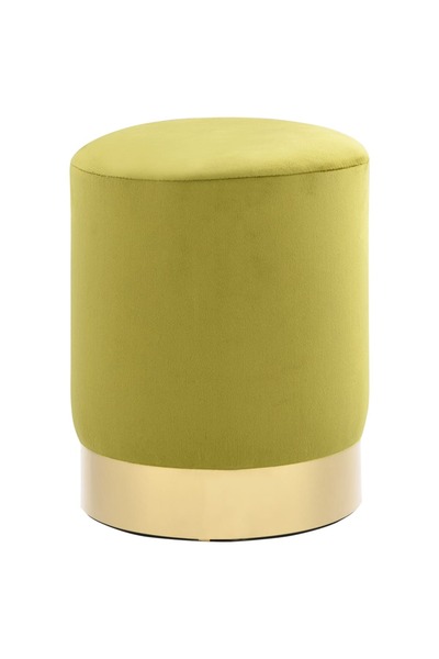 Concept Taburet, verde muștar și auriu, catifea