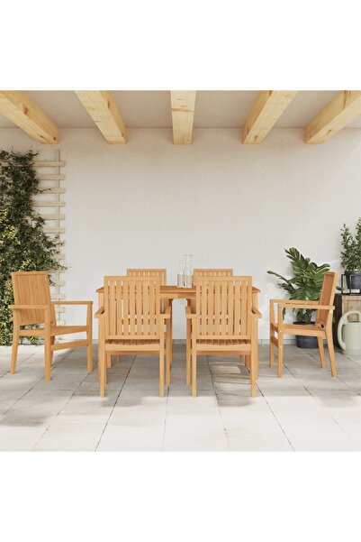 Concept Σετ επίπλων κήπου, 7 τεμάχια, από μασίφ ξύλο τικ