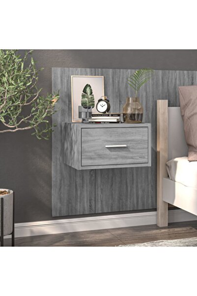 Concept Επιτοίχιο κομοδίνο, γκρι Sonoma, επεξεργασμένο ξύλο