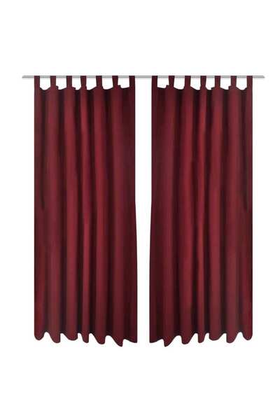 Concept Draperii micro-satin cu bride, 140 x 245 cm, roșu bordo, 2 buc.