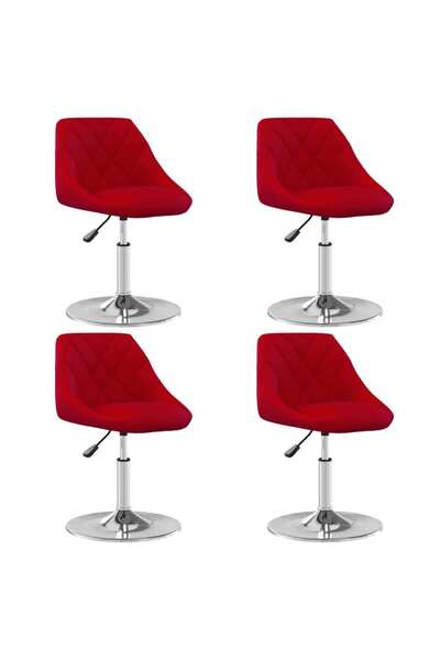 Concept Περιστρεφόμενες καρέκλες κουζίνας, 4 τεμ., κόκκινο κρασί, Βελούδο