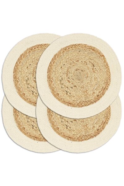 Concept Naproane, 4 buc., , 38 cm, iută și bumbac, rotund